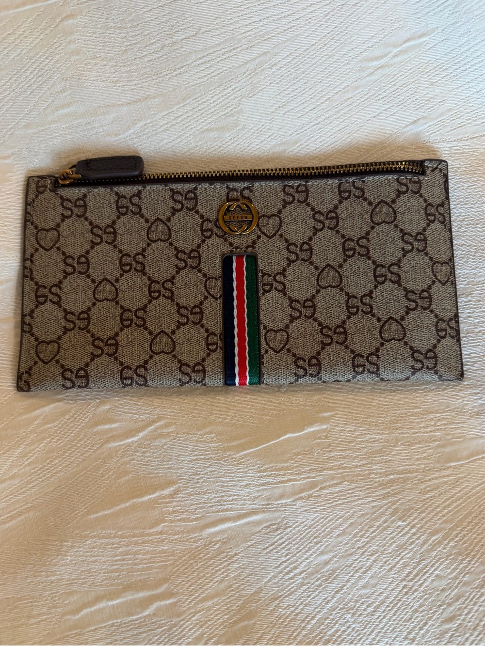 Brown Monogram Zip Pouch Wallet Organizer with Card Slots